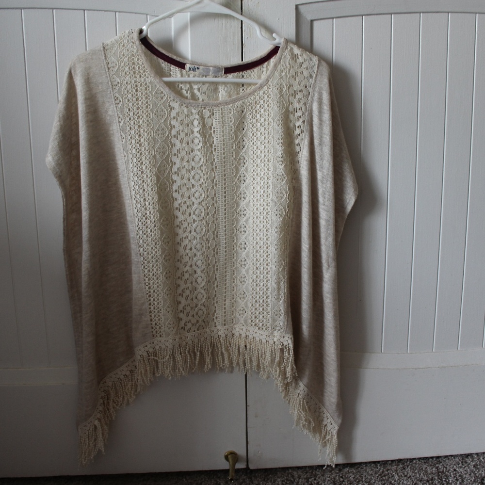Cream Fringe Shawl